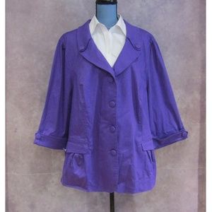 NWOT Allison Woods Purple Peplum Jacket Size 30W